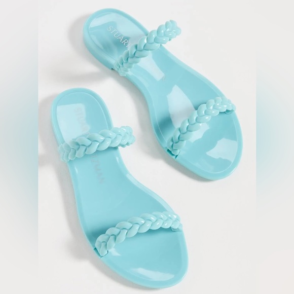 Stuart Weitzman Braida Sawyer Jelly Sandals Sz 7 TURQUESA - Picture 1 of 7